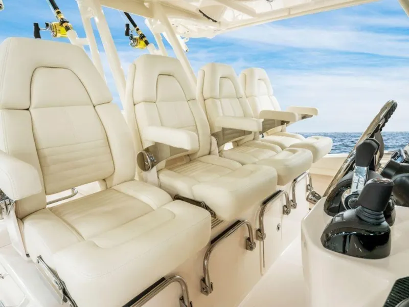 Slide: The Image of Luxurious seating in the 2026 Grady-White Canyon 456 boat. - 26