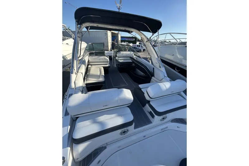 Slide: The Image of 2017 Regal 2900 Bowrider boat with spacious seating and sleek design. - 15