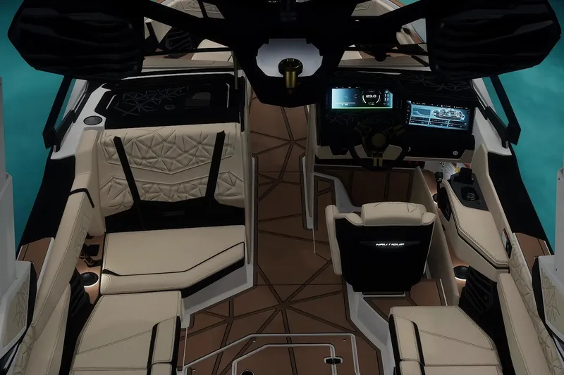 Slide: The Image of 2026 Nautique Super Air Nautique G25 Paragon interior with luxurious seating and modern design. - 3