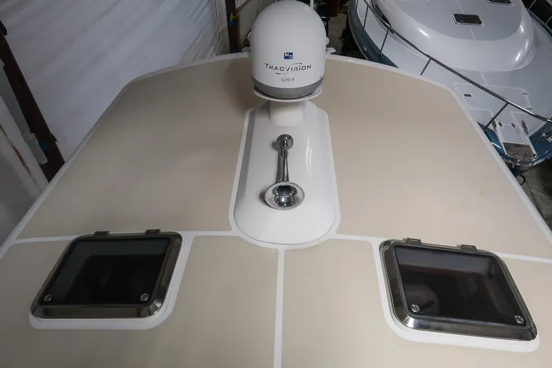 Slide: The Image of 2007 Grand Banks 39 Eastbay SX yacht deck with TracVision satellite dome. - 16
