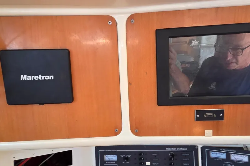 Slide: The Image of Control panel of a 2004 Leopard 47 yacht with Maretron system. - 47