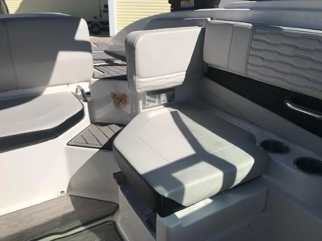 Slide: The Image of Interior seating of 2022 Sea Ray SPX 190 OB boat, featuring modern design and comfort. - 24