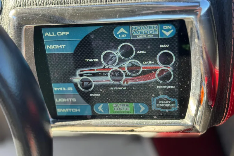 Slide: The Image of Touchscreen control panel of a 2012 Malibu Wakesetter 21 VLX boat. - 27