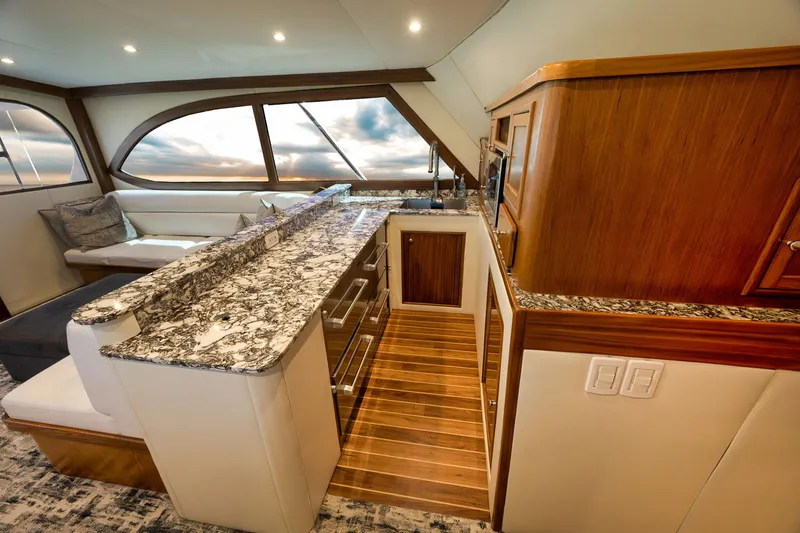 Slide: The Image of Luxurious interior of 2004 Guthrie 60 Custom Carolina yacht with elegant wood and marble finishes. - 22