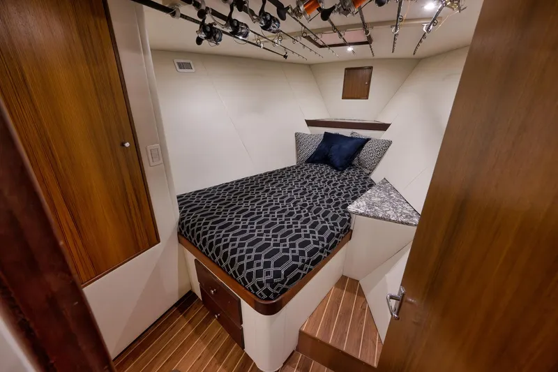 Slide: The Image of Luxurious cabin interior of 2004 Guthrie 60 Custom Carolina yacht with elegant bedding. - 40