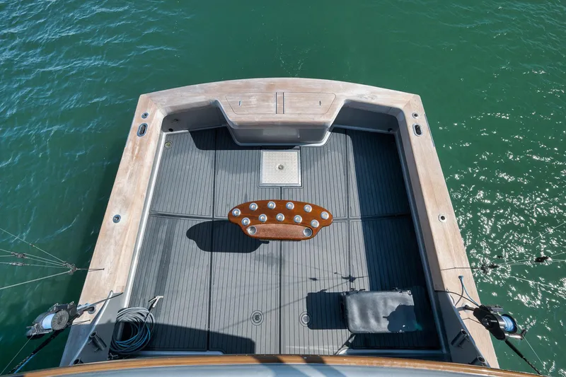Slide: The Image of Fishing deck of 2004 Guthrie 60 Custom Carolina boat on water. - 55