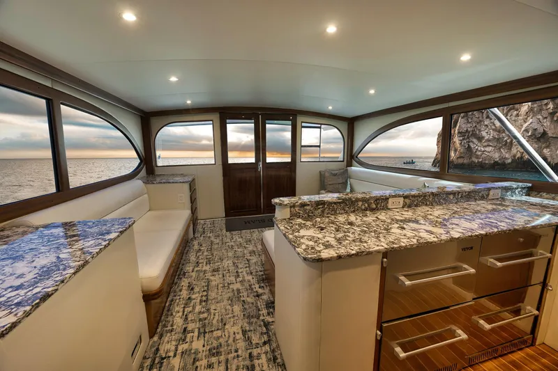 Slide: The Image of Luxurious interior of 2004 Guthrie 60 Custom Carolina yacht with ocean view. - 7