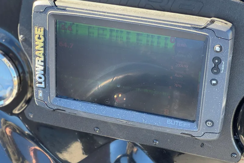 Slide: The Image of Lowrance Elite fishfinder on a 2019 Nitro Z17 boat dashboard. - 21