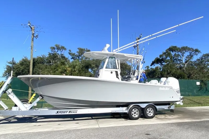 The Image of 2023 Onslow Bay 27 Offshore boat on trailer, ready for transport. - 1