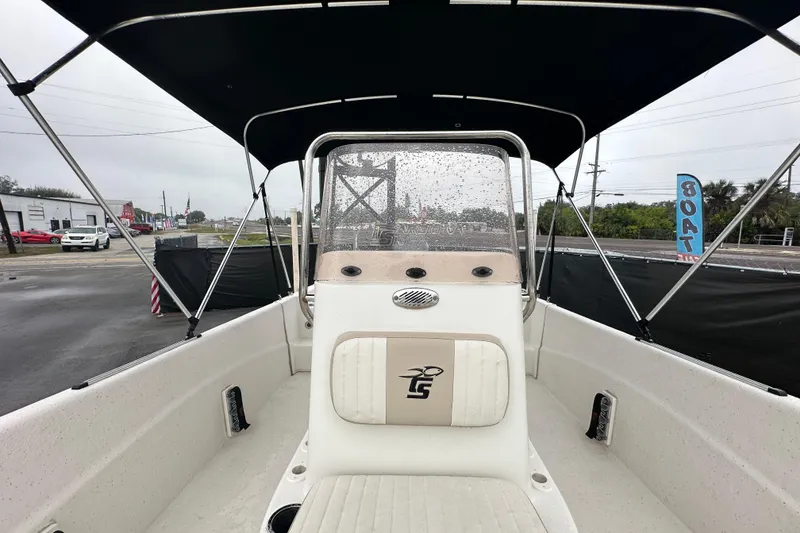 Slide: The Image of Open storage compartment on a 2016 Carolina Skiff 218 DLV boat deck. - 33