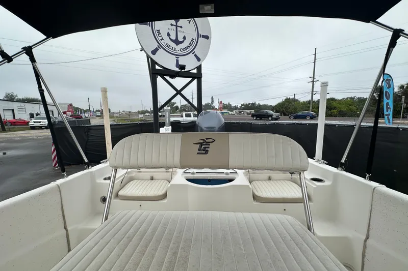 Slide: The Image of Open storage compartment on a 2016 Carolina Skiff 218 DLV boat. - 34