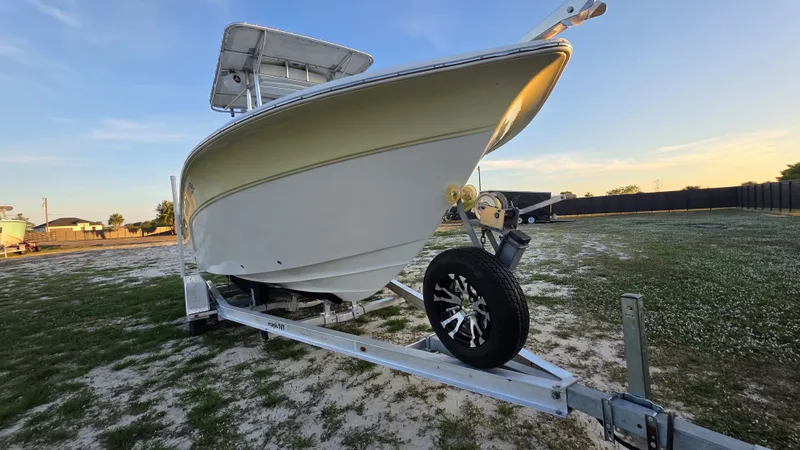 Slide: The Image of 2008 Sea Fox 216 boat on trailer at sunset. - 8