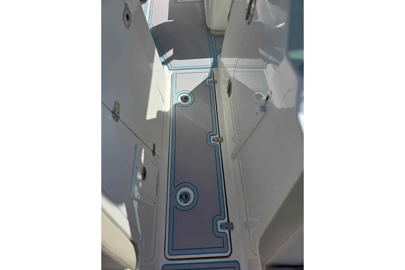 Slide: The Image of 2021 Boston Whaler 240 Vantage boat interior with sleek flooring design. - 20