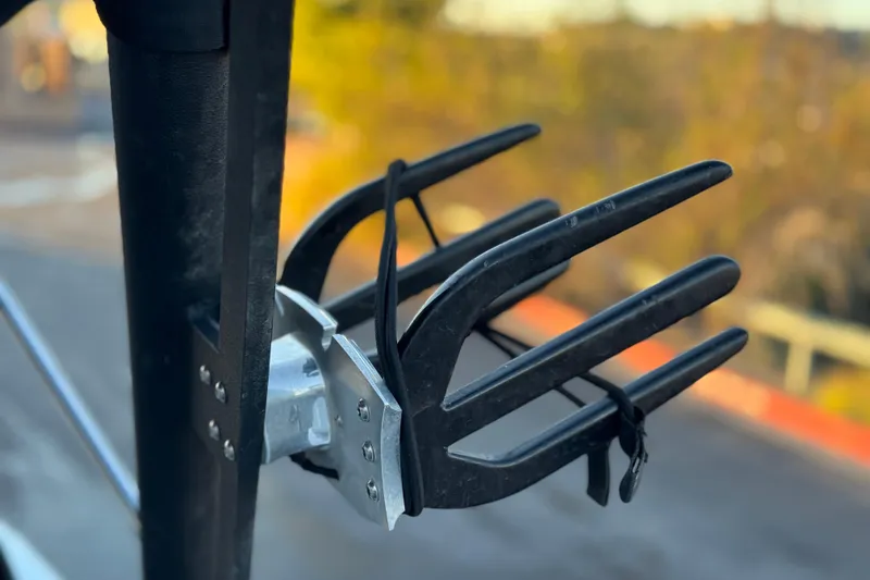 Slide: The Image of Close-up of Axis T220 2023 boat rack with blurred background. - 11