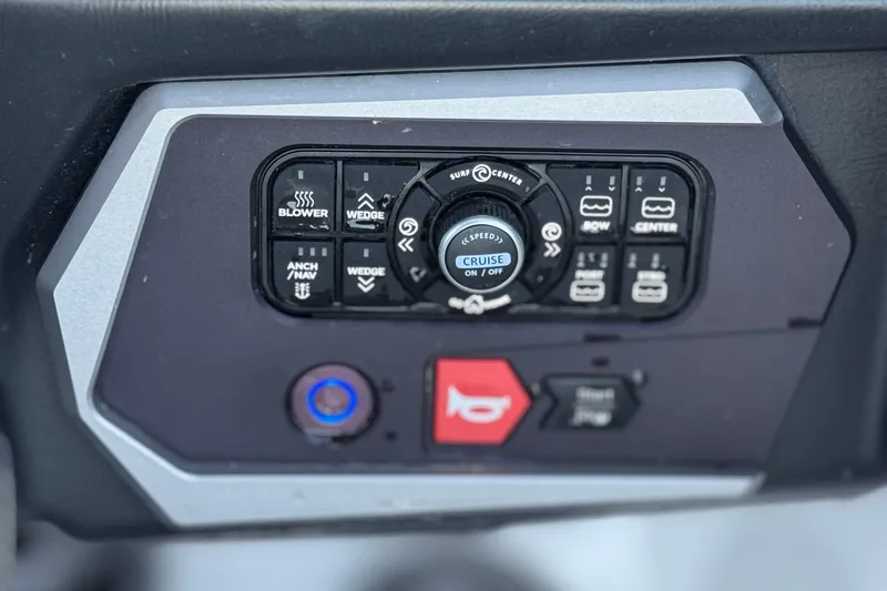 Slide: The Image of Control panel of 2023 Axis T220 boat with cruise and blower buttons. - 31