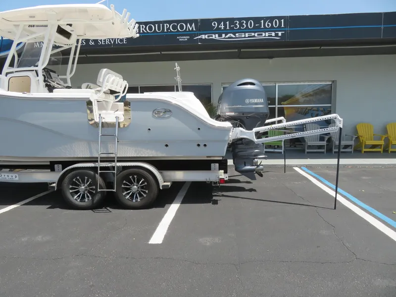 Slide: The Image of Sea Fox 268 Commander 2022 on trailer outside store. - 14