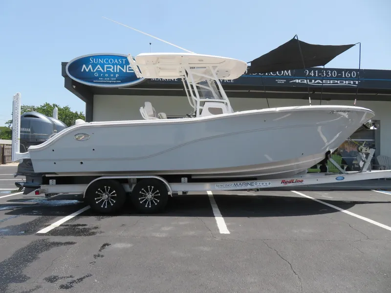 Slide: The Image of 2022 Sea Fox 268 Commander boat on trailer at Suncoast Marine. - 18