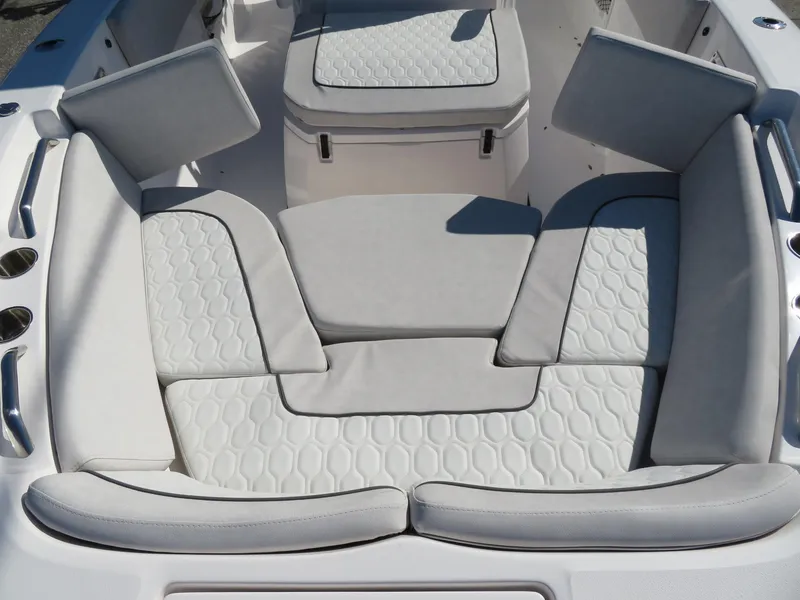 Slide: The Image of Interior of 2022 Sea Fox 268 Commander with cushioned seating. - 30