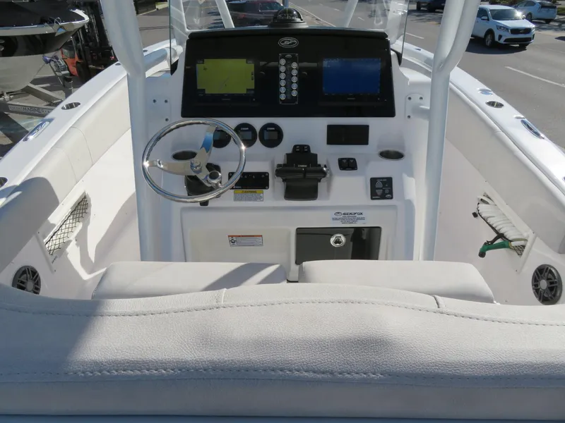 Slide: The Image of Interior view of 2022 Sea Fox 268 Commander helm. - 48