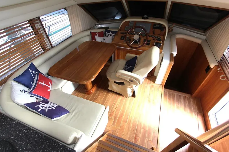 Slide: The Image of Luxurious 2006 Navigator 5400 yacht interior Lower helm - 15