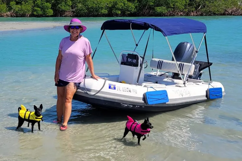 Slide: The Image of Tender with bimini top and comfortable seating, Yamaha 40 outboard engine - 34