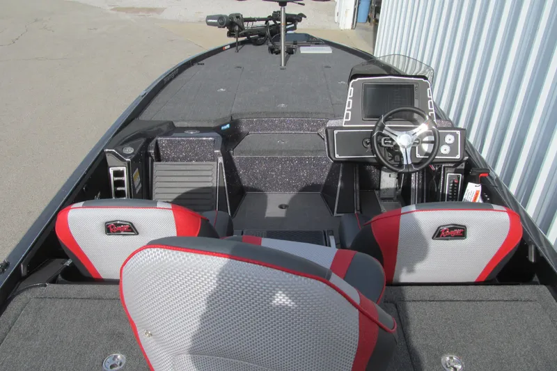 Slide: The Image of 2026 Ranger Z520 boat interior with steering wheel and seating. - 4
