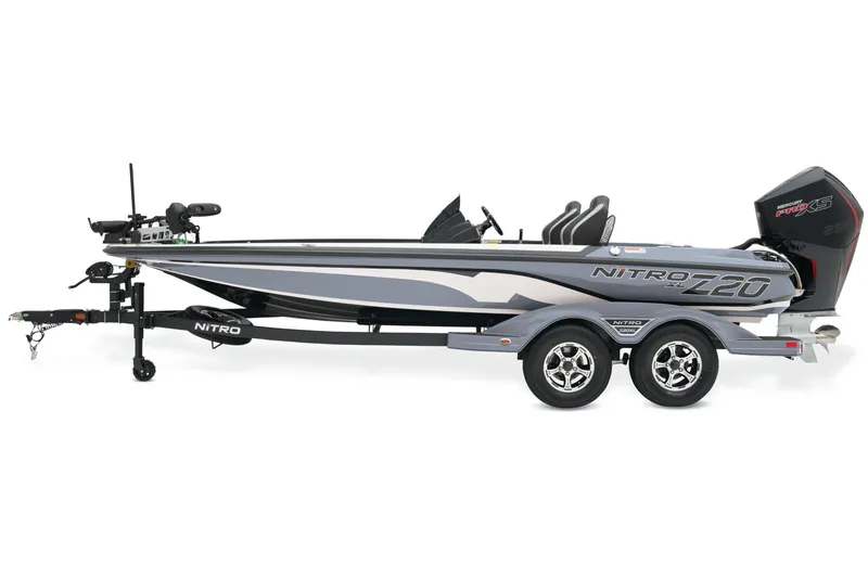 Slide: The Image of 2026 Nitro Z20 XL Pro boat on trailer, featuring sleek design and advanced Garmin technology. - 3