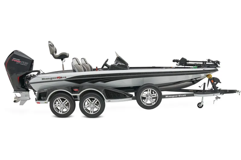 Slide: The Image of Control panel of 2026 Ranger Z519R Cup-Equipped boat with various switches and branding. - 8