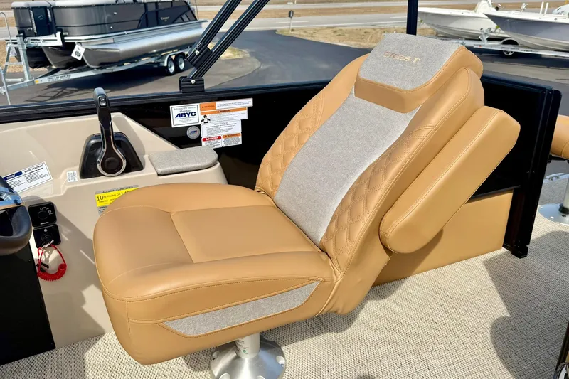 Slide: The Image of Luxurious tan seat in 2026 Crest Conquest SE 200 Fish boat interior. - 25