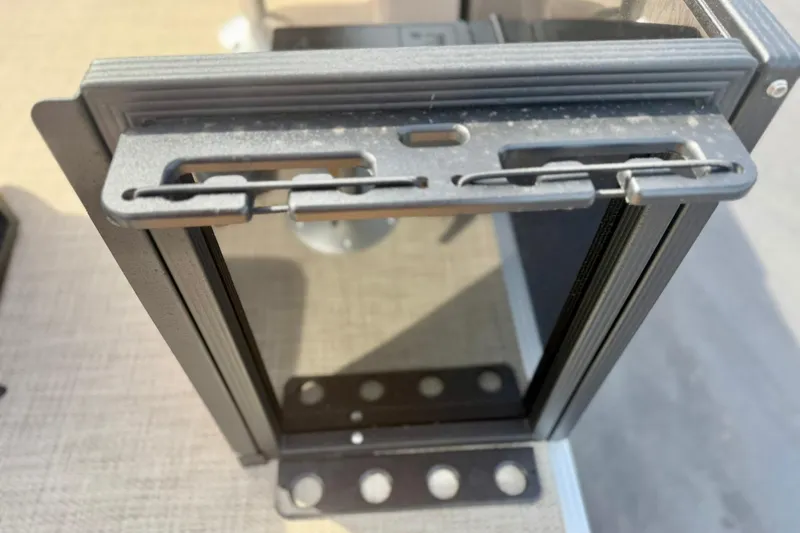 Slide: The Image of Close-up of a 2026 Crest Conquest SE 200 Fish boat component, showcasing detailed metalwork. - 40