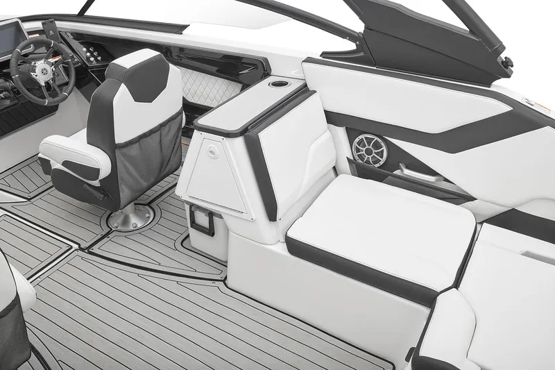Slide: The Image of Manufacturer Provided Image: 2026 Yamaha Boats 252S interior with sleek seating and modern dashboard design. - 7