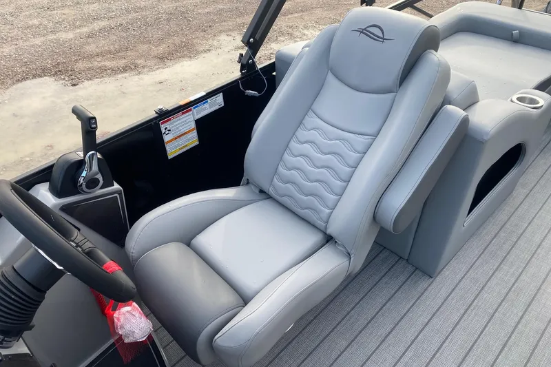 Slide: The Image of Luxurious seating in 2026 SunCatcher Fusion 322SS boat, featuring ergonomic design and premium materials. - 10