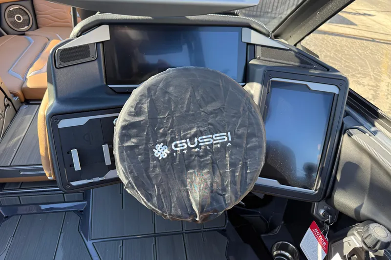 Slide: The Image of 2026 Supra SL 550 dashboard with Gussi Italia steering wheel cover and digital displays. - 46