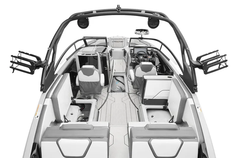 Slide: The Image of Manufacturer Provided Image: 2026 Yamaha Boats 252XE interior, showcasing sleek seating and modern design features. - 8