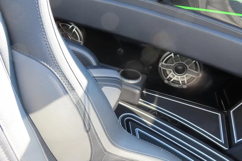 Slide: The Image of 2023 MTI 390X interior with leather seats and premium audio speakers. - 35