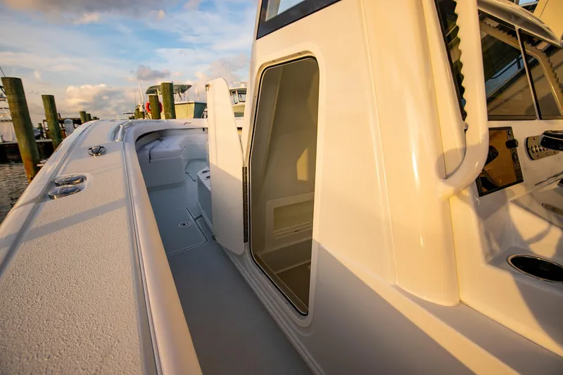 Slide: The Image of 2026 Yellowfin 36 Offshore boat interior, showcasing sleek design and modern features. - 131