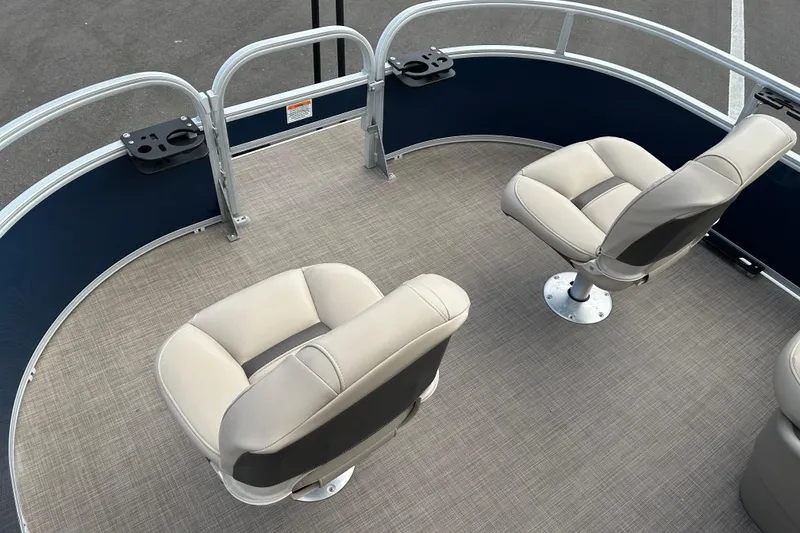 Slide: The Image of 2021 Sun Tracker Bass Buggy 16 XL pontoon boat with two swivel seats. - 8