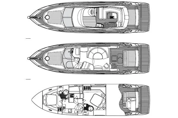 Slide: The Image of Floor plan of the 2008 Sunseeker Manhattan 50 yacht model. - 24