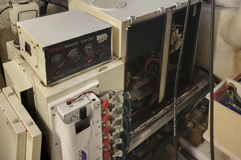 Slide: The Image of Engine room of 2000 Horizon 74 Motor Yacht with Onan Marine GenSet. - 45