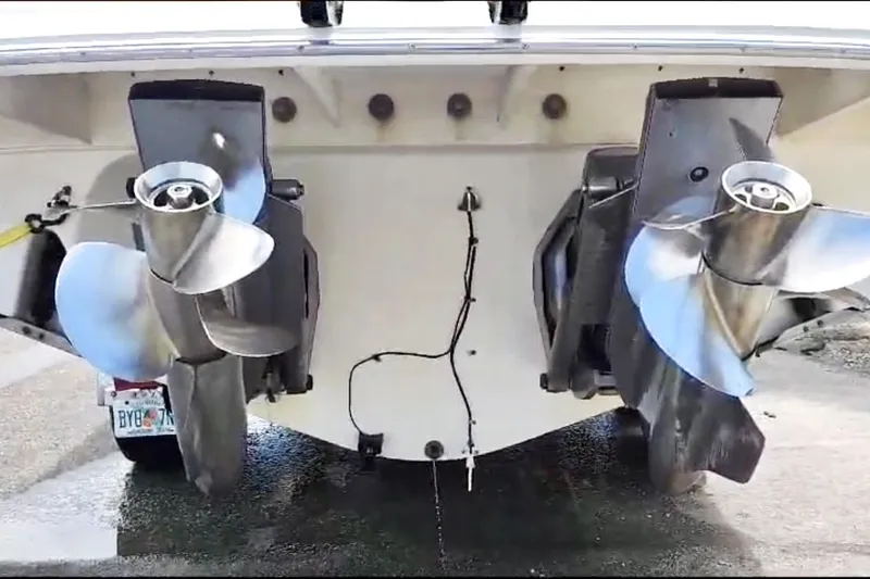 Slide: The Image of Engine compartment of a 2006 Monterey 298SC Super Sport with Kohler power system. - 14