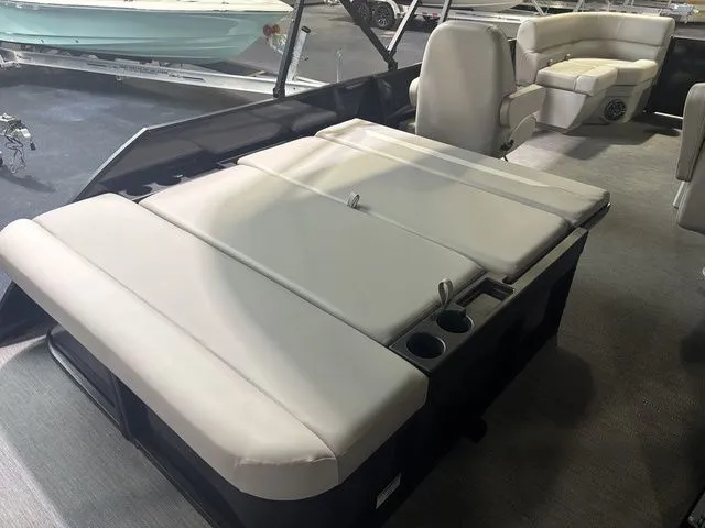 Slide: The Image of Interior of 2026 Godfrey Pontoons Xperience 2086 SFLX with beige seating. - 14