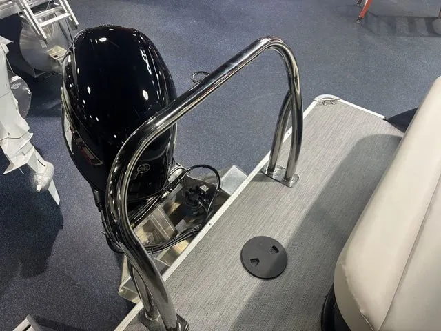 Slide: The Image of Godfrey Pontoons Xperience 2086 SFLX 2026 with motor and stainless steel railing. - 27