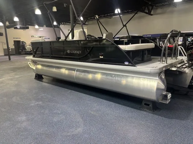 Slide: The Image of 2026 Godfrey Pontoon Xperience 2086 SFLX in showroom. - 4
