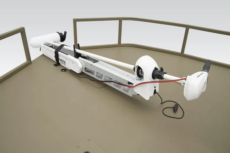 Slide: The Image of Manufacturer Provided Image: 2025 Tracker Grizzly 2072 CC Sportsman boat with mounted trolling motor. - 12