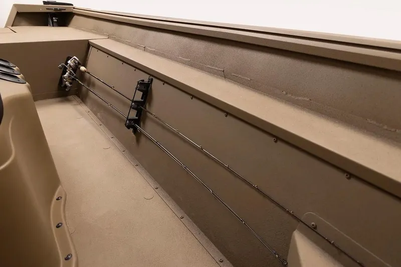 Slide: The Image of Manufacturer Provided Image: Interior view of 2026 G3 Gator Tough 18 CC boat with fishing rod holders. - 3