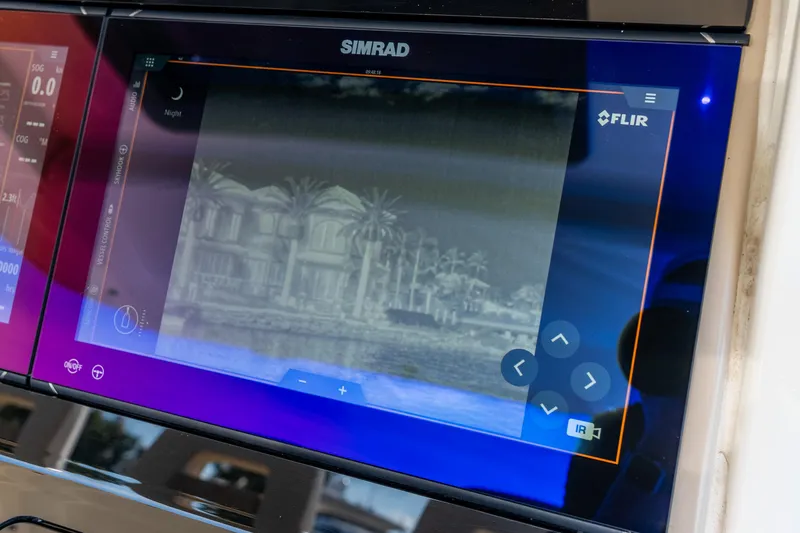 Slide: The Image of Simrad display on 2024 Boston Whaler 420 Outrage showing FLIR night vision. - 46