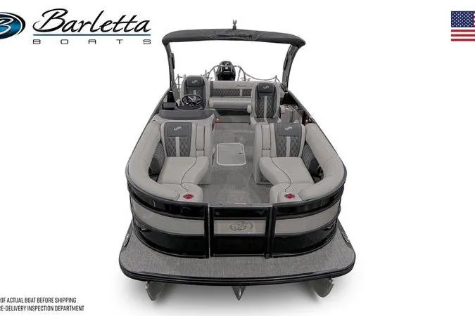 Slide: The Image of 2026 Barletta Lusso 23UCA pontoon boat with luxurious seating and sleek design. - 8