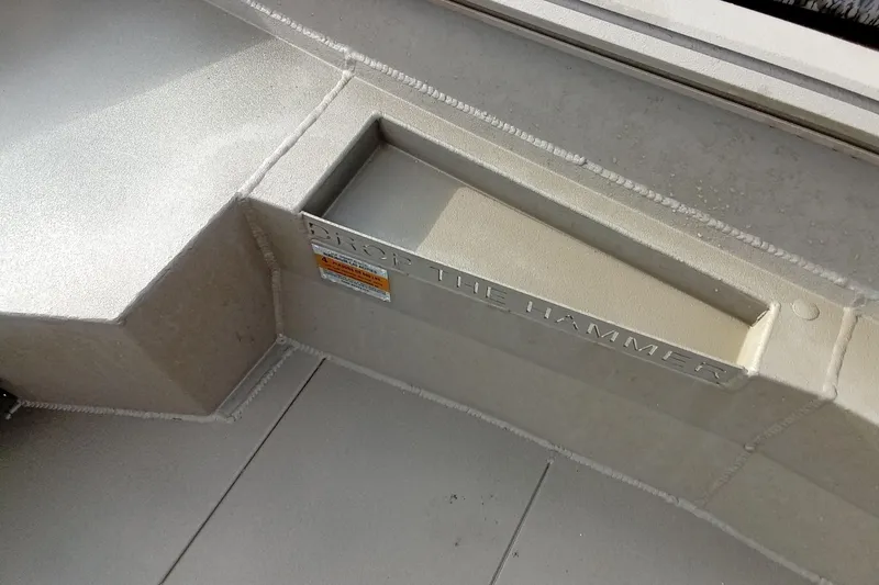 Slide: The Image of Interior of 2026 Thor 1754 Swamp Hammer boat, featuring durable metal construction. - 9