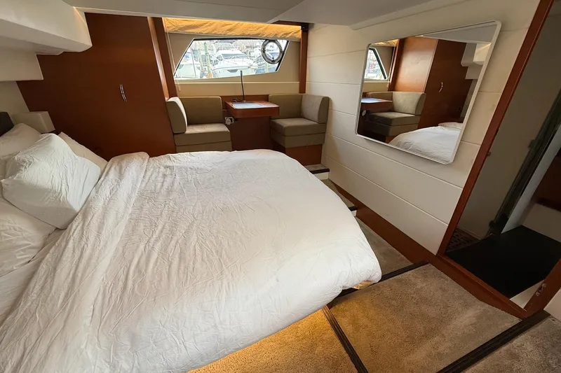 Slide: The Image of Luxurious bedroom on a 2017 Prestige 500S yacht. - 24