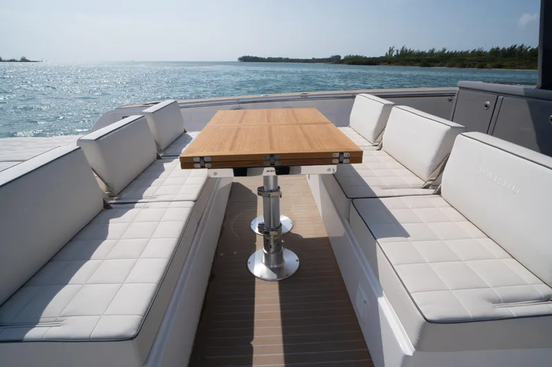 Slide: The Image of 2024 Pardo Yachts P43 cruising on open water, showcasing sleek design and luxury features. - 13